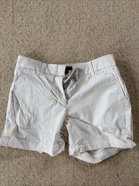 J. Crew White Cotton Chino Shorts